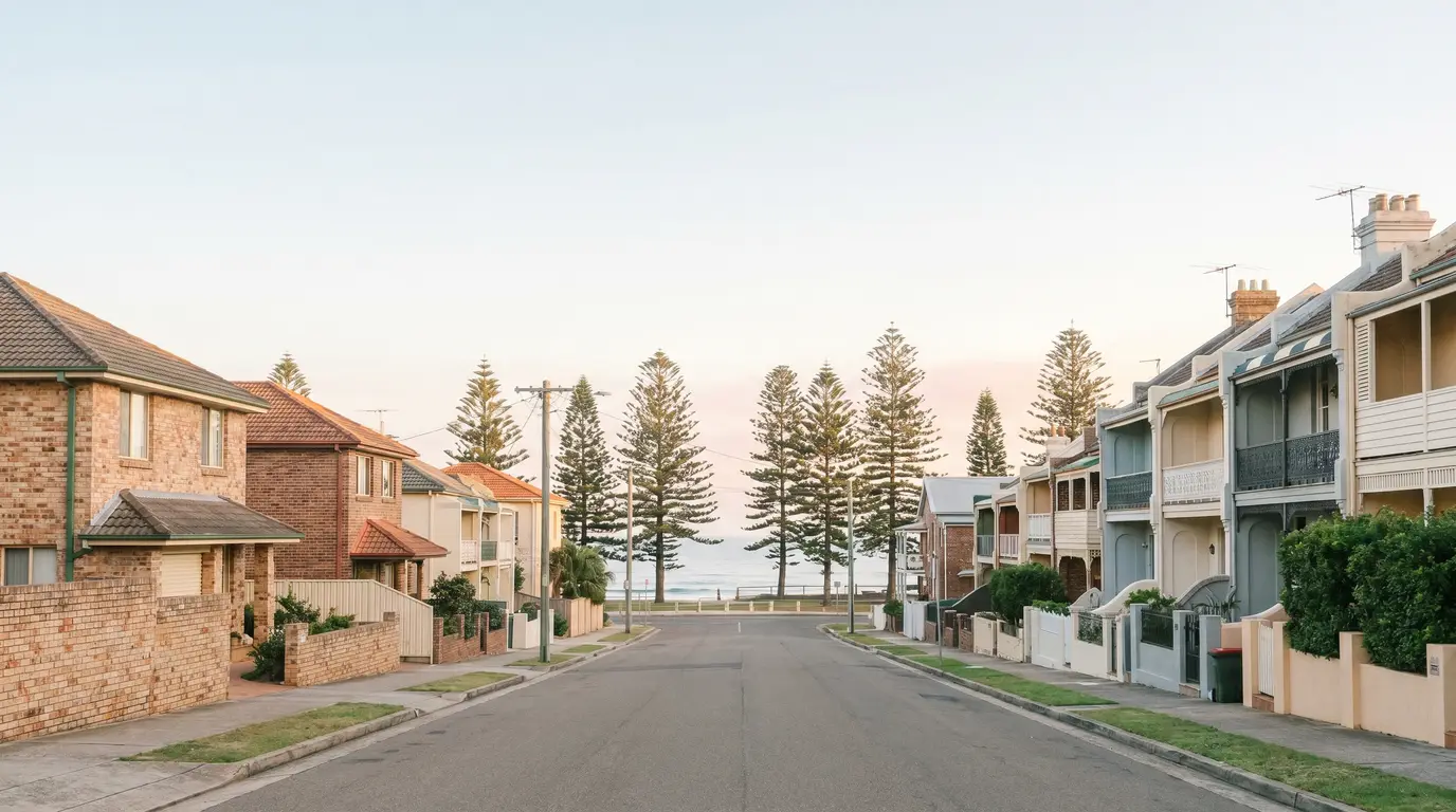 A Merewether street in the beachside south-east of Newcastle
